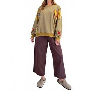 NEW LITTLE SECRET OF MINE heart full of sunshine patch sweatshirt in plaid